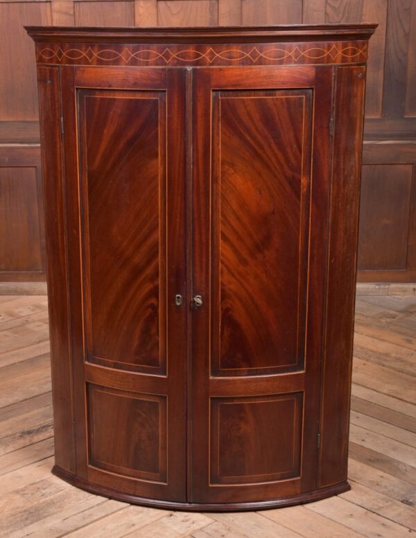 Georgian Mahogany Bow Fronted Hanging Corner Cabinet SAI1972
