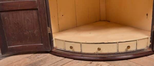 Georgian Mahogany Bow Fronted Hanging Corner Cabinet SAI1972 - Image 6