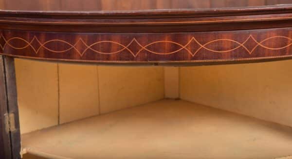 Georgian Mahogany Bow Fronted Hanging Corner Cabinet SAI1972 - Image 9
