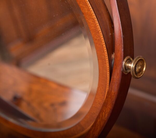 Edwardian Inlaid Mahogany Cheval Dressing Mirror SAI1974 - Image 2