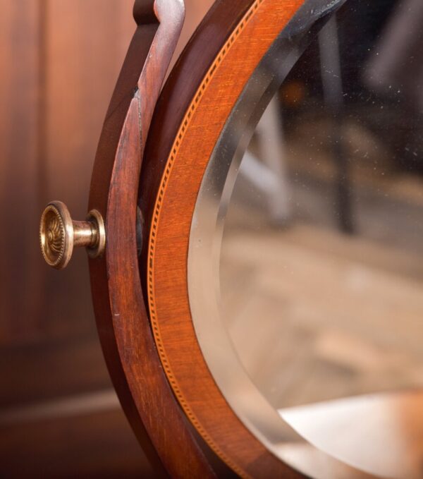 Edwardian Inlaid Mahogany Cheval Dressing Mirror SAI1974 - Image 4