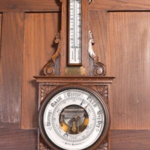 Edwardian Oak Aneroid Barometer SAI2241 Antique Furniture