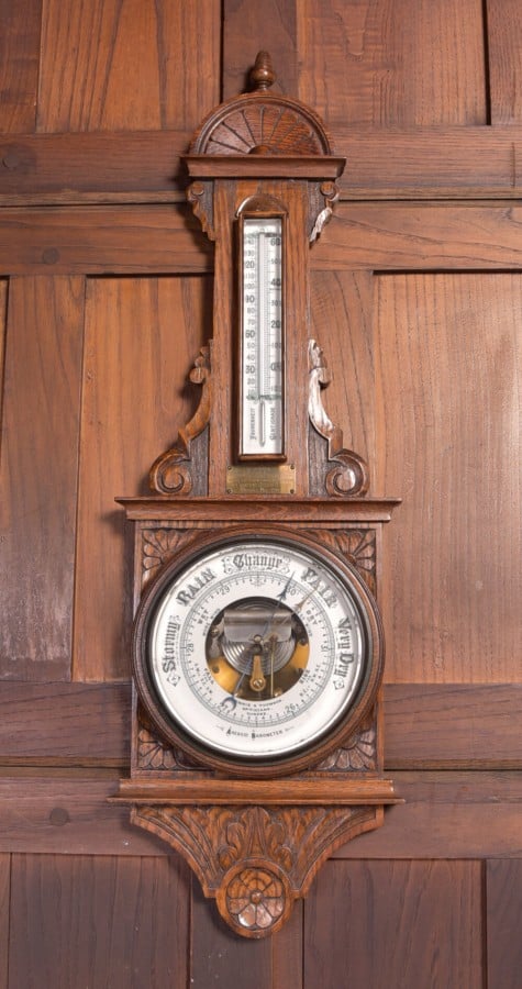 Edwardian Oak Aneroid Barometer SAI2241 Antique Furniture 3