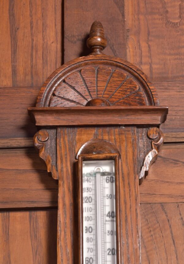Edwardian Oak Aneroid Barometer SAI2241 Antique Furniture 12