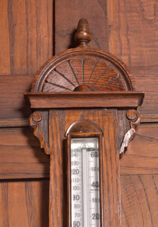 Edwardian Oak Aneroid Barometer SAI2241 - Image 10