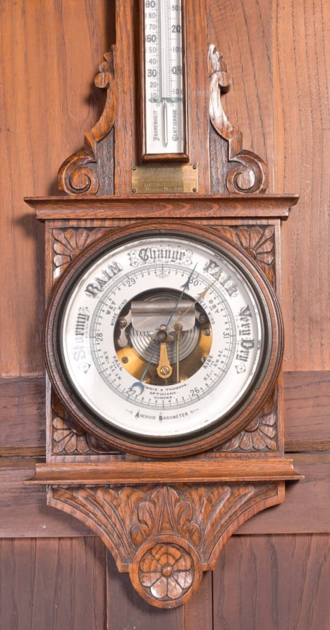 Edwardian Oak Aneroid Barometer SAI2241 Antique Furniture 13