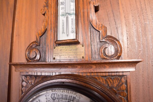 Edwardian Oak Aneroid Barometer SAI2241 - Image 6