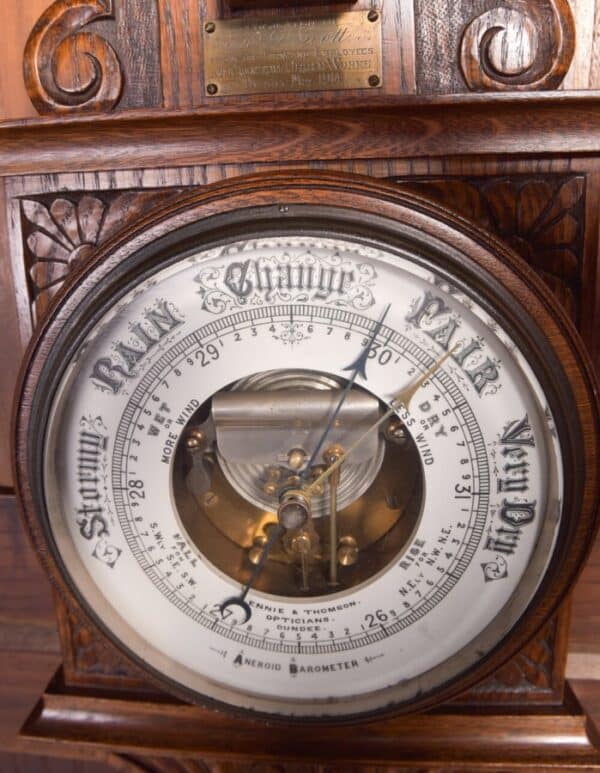 Edwardian Oak Aneroid Barometer SAI2241 - Image 8