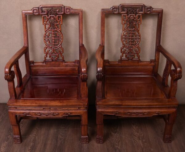 Fantastic Pair Of Chinese Hardwood Arm Chairs SAI1753 Antique Furniture 10