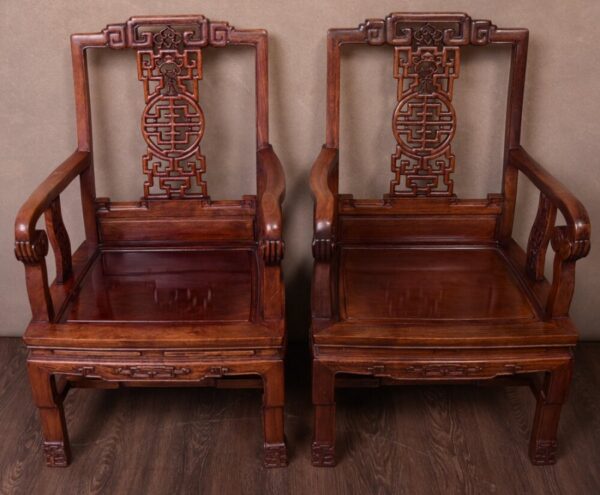 Fantastic Pair Of Chinese Hardwood Arm Chairs SAI1753 - Image 8