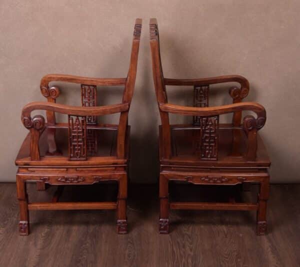 Fantastic Pair Of Chinese Hardwood Arm Chairs SAI1753 Antique Furniture 11
