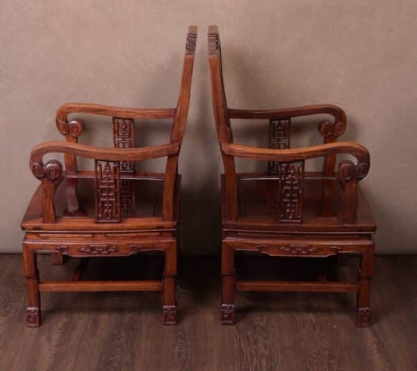Fantastic Pair Of Chinese Hardwood Arm Chairs SAI1753 - Image 9