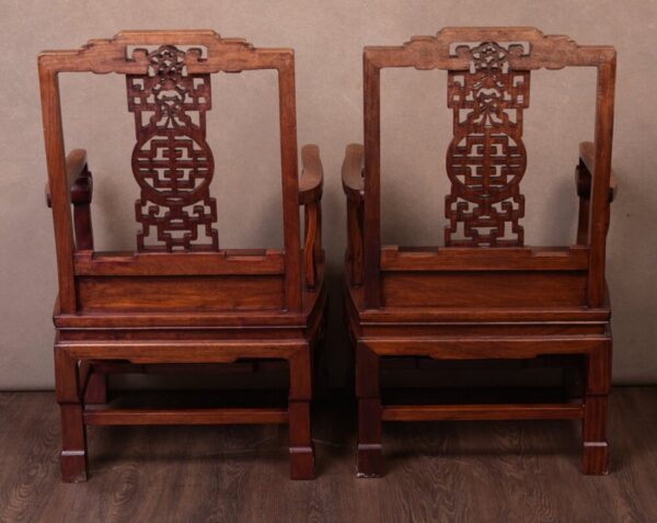 Fantastic Pair Of Chinese Hardwood Arm Chairs SAI1753 - Image 11