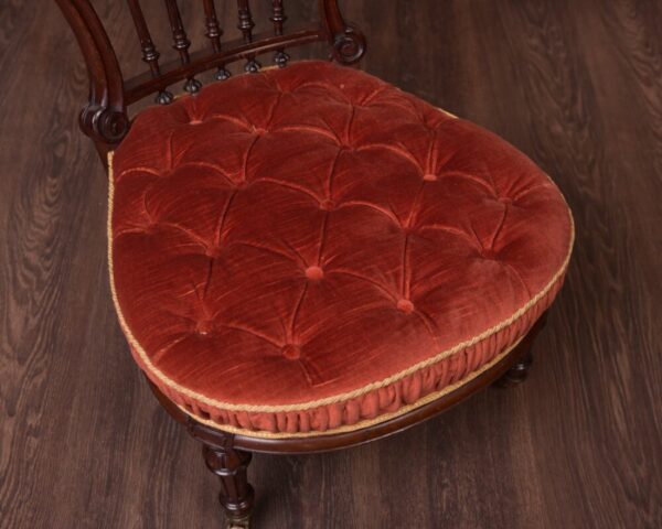 Superb Victorian Walnut Nursing Chair SAI1760 Antique Furniture 4