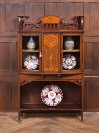 Art Nouveau Marquetry Mahogany Display Cabinet SAI2240
