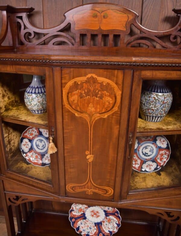 Art Nouveau Marquetry Mahogany Display Cabinet SAI2240 Antique Cabinets 4
