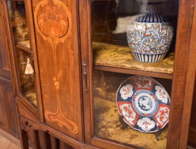 Art Nouveau Marquetry Mahogany Display Cabinet SAI2240 - Image 6