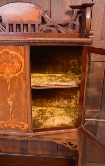 Art Nouveau Marquetry Mahogany Display Cabinet SAI2240 Antique Cabinets 15