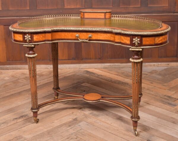 Outstanding Victorian Satinwood And Rosewood Kidney Shape Writing Desk SAI1985