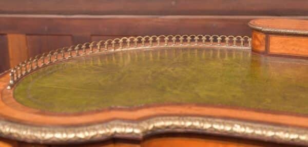 Outstanding Victorian Satinwood And Rosewood Kidney Shape Writing Desk SAI1985 - Image 2