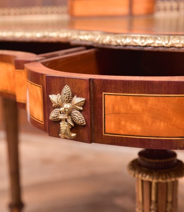 Outstanding Victorian Satinwood And Rosewood Kidney Shape Writing Desk SAI1985 - Image 9