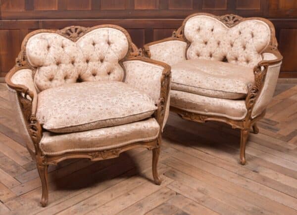 Pair Of French Carved Walnut Arm Chairs SAI2020