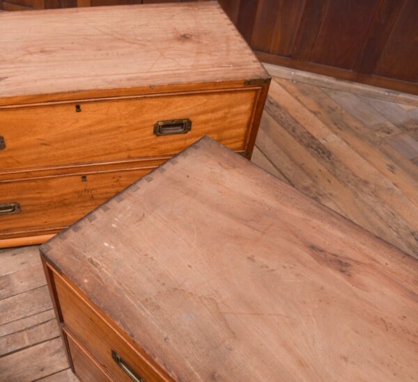 Fantastic 19th Century Camphor Wood 3 Part Campaign Chest SAI2011 - Image 3