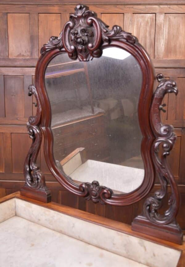 Fabulous Victorian French Mahogany Marble Top Dressing Table SAI2026 Antique Furniture 4