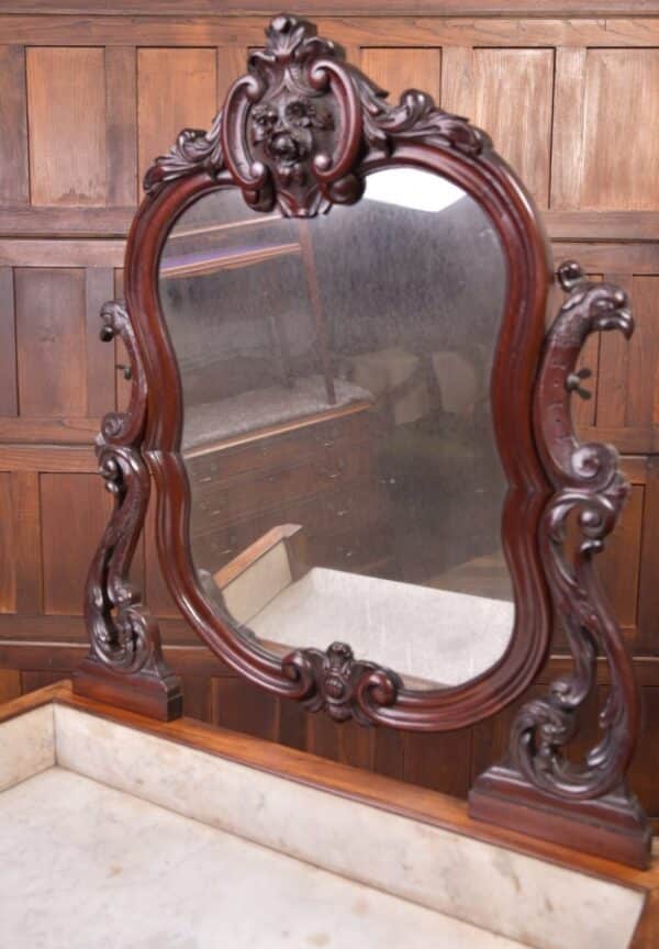 Fabulous Victorian French Mahogany Marble Top Dressing Table SAI2026 - Image 2