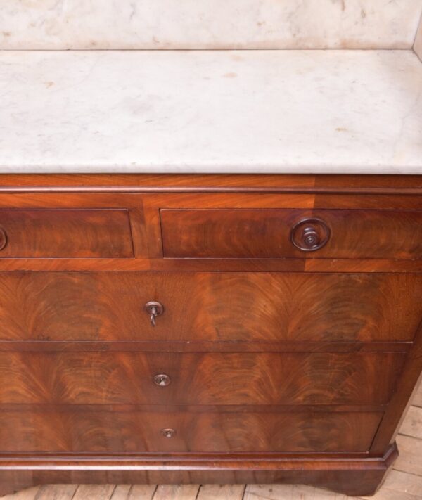 Fabulous Victorian French Mahogany Marble Top Dressing Table SAI2026 - Image 4
