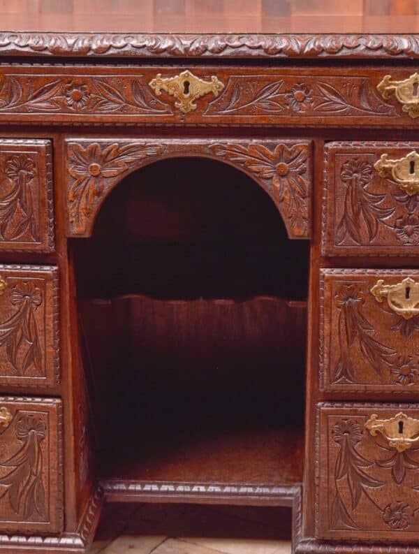 19th Century Carved Knee Hole Desk SAI1018 - Image 5