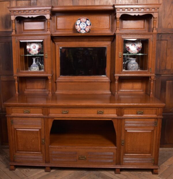 Edwardian Oak Mirror Back Sideboard SAI2041