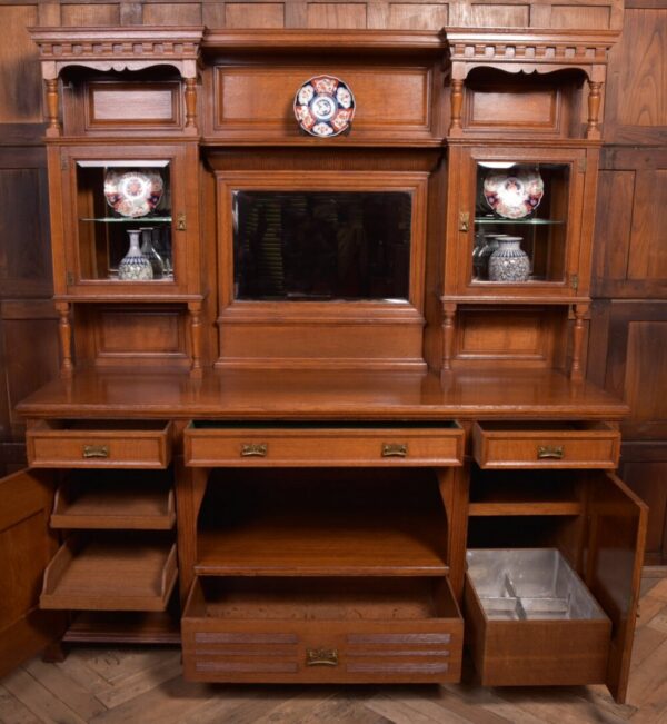Edwardian Oak Mirror Back Sideboard SAI2041 - Image 3
