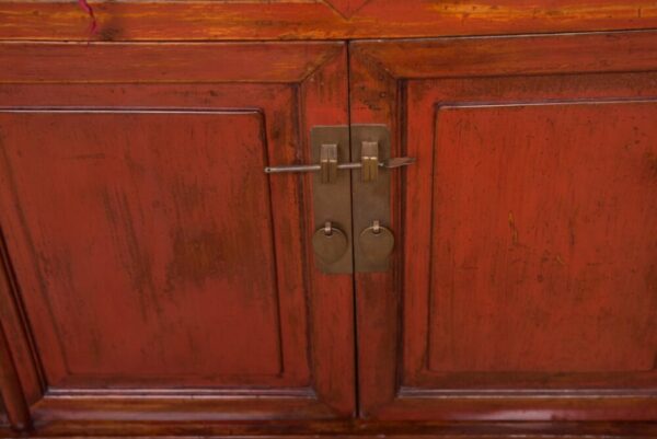 Pair Of Chinese Red Lacquered Side Cabinets SAI2044 - Image 2