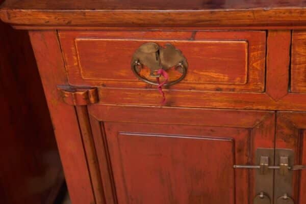 Pair Of Chinese Red Lacquered Side Cabinets SAI2044 - Image 3
