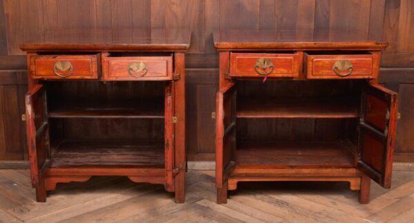 Pair Of Chinese Red Lacquered Side Cabinets SAI2044 - Image 5