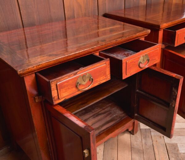 Pair Of Chinese Red Lacquered Side Cabinets SAI2044 - Image 6