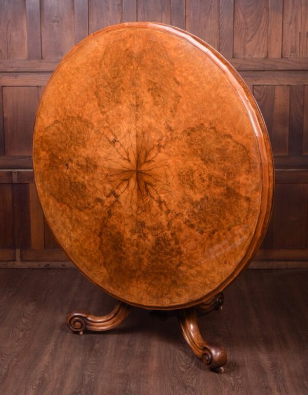 Outstanding Burr Walnut Snap Top Table SAI1817 Antique Furniture 3