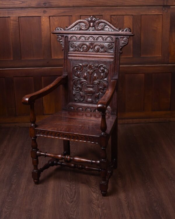 19th Century Carved Oak Arm Chair SAI1847 Antique Furniture 3