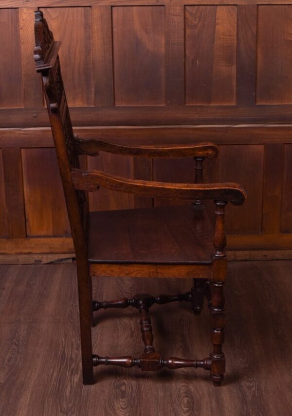 19th Century Carved Oak Arm Chair SAI1847 - Image 7