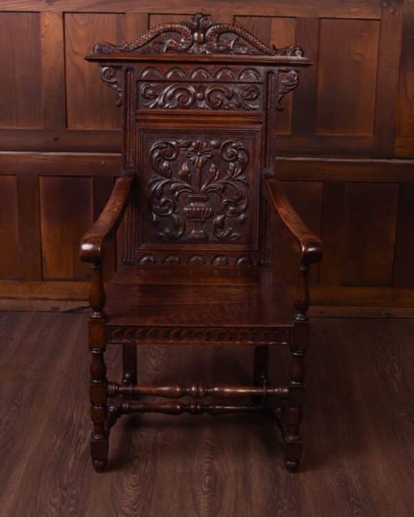 19th Century Carved Oak Arm Chair SAI1847 Antique Furniture 11