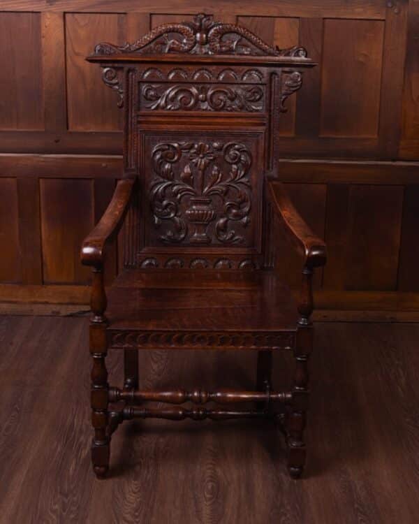 19th Century Carved Oak Arm Chair SAI1847 - Image 9