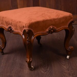 Superb Victorian Carved Walnut Cabriole Leg Stool SAI1861 Antique Furniture