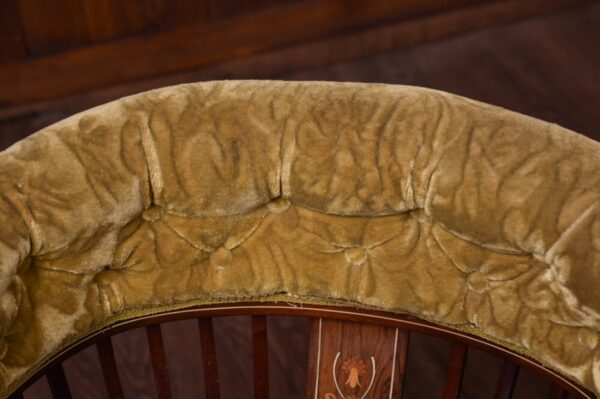 Edwardian Inlaid Rosewood Tub Chair Antique Furniture 4