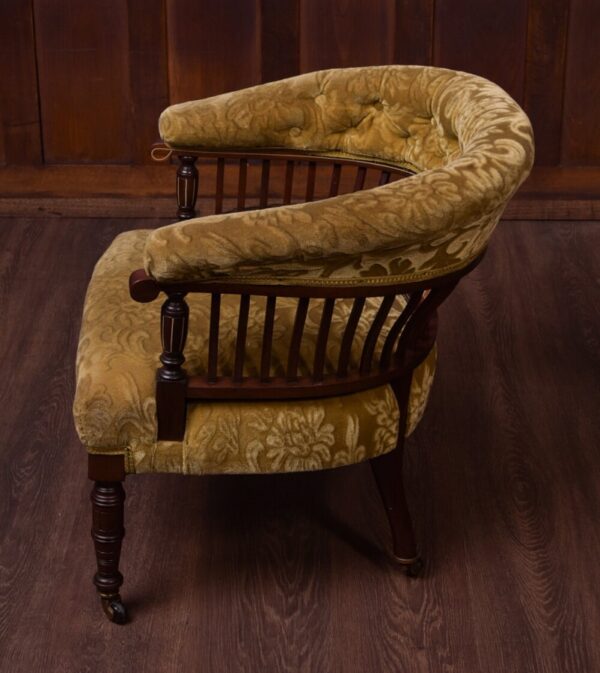 Edwardian Inlaid Rosewood Tub Chair Antique Furniture 15