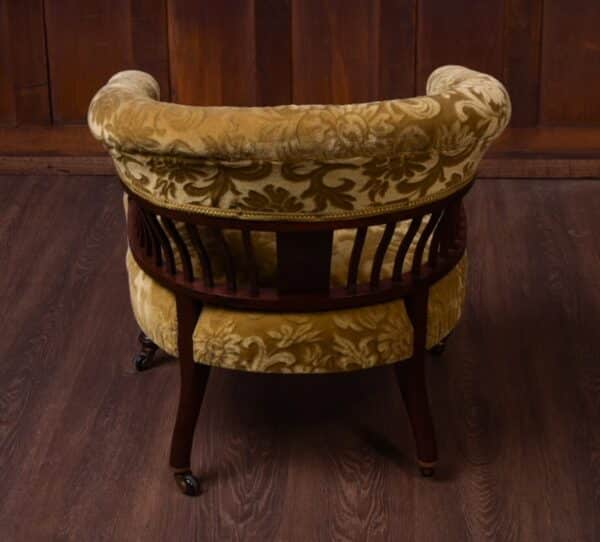 Edwardian Inlaid Rosewood Tub Chair Antique Furniture 10