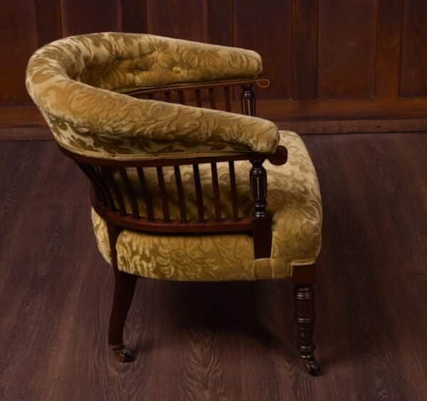 Edwardian Inlaid Rosewood Tub Chair Antique Furniture 11