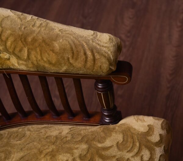 Edwardian Inlaid Rosewood Tub Chair Antique Furniture 12