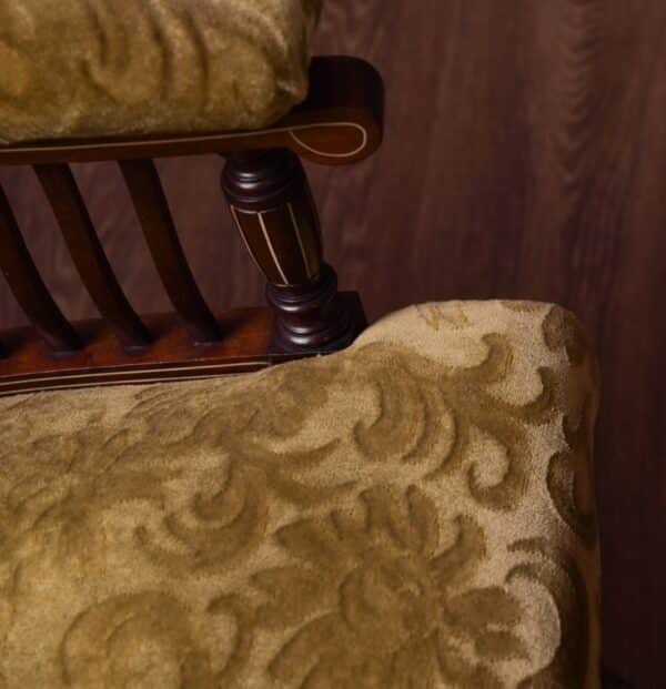 Edwardian Inlaid Rosewood Tub Chair Antique Furniture 16