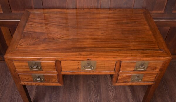 Chinese Elm Wood Knee Hole Desk SAI1870 - Image 12